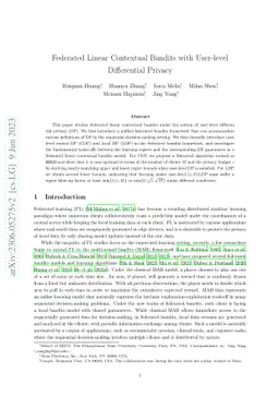 Federated Linear Contextual Bandits with User-level Differential Privacy
