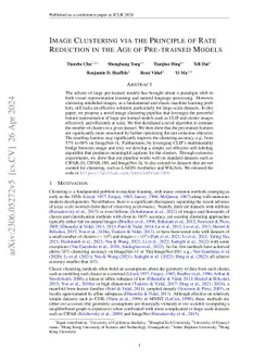 Image Clustering via the Principle of Rate Reduction in the Age of
  Pretrained Models