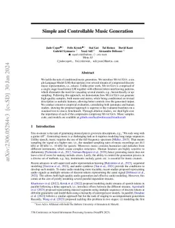 Simple and Controllable Music Generation