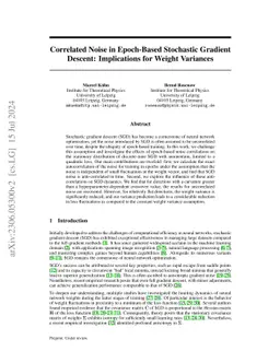 Anti-Correlated Noise in Epoch-Based Stochastic Gradient Descent: Implications for Weight Variances in Flat Directions