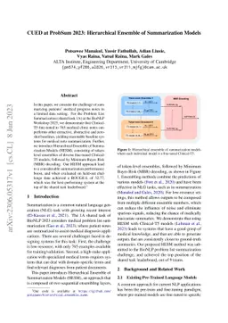 CUED at ProbSum 2023: Hierarchical Ensemble of Summarization Models