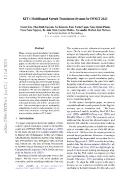 KIT's Multilingual Speech Translation System for IWSLT 2023