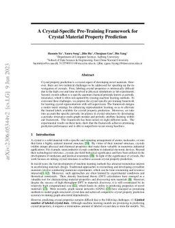 A Crystal-Specific Pre-Training Framework for Crystal Material Property
  Prediction