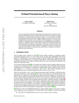 Ordinal Potential-based Player Rating