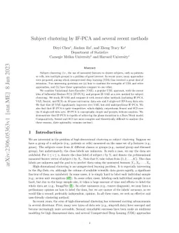 Subject clustering by IF-PCA and several recent methods