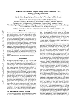 Towards Ultrasound Tongue Image prediction from EEG during speech
  production