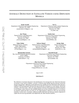 Anomaly Detection in Satellite Videos using Diffusion Models