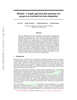 RDumb: A simple approach that questions our progress in continual
  test-time adaptation