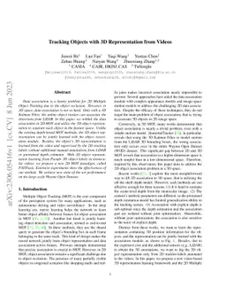 Tracking Objects with 3D Representation from Videos