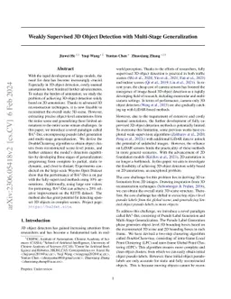 Weakly Supervised 3D Object Detection with Multi-Stage Generalization