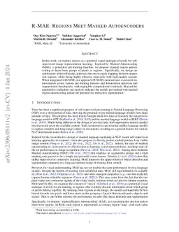 R-MAE: Regions Meet Masked Autoencoders