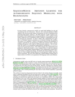 SequenceMatch: Imitation Learning for Autoregressive Sequence Modelling
  with Backtracking