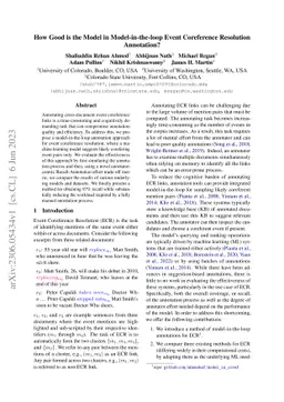 How Good is the Model in Model-in-the-loop Event Coreference Resolution
  Annotation?