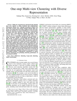 One-step Multi-view Clustering with Diverse Representation