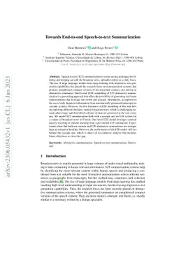 Towards End-to-end Speech-to-text Summarization