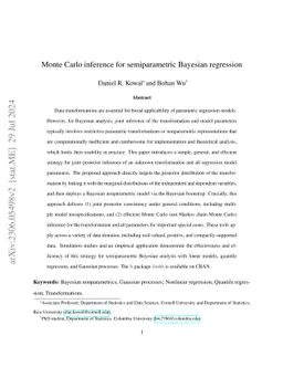 Monte Carlo inference for semiparametric Bayesian regression