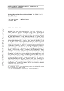 Robust Explainer Recommendation for Time Series Classification