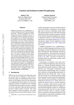 Emotion and Sentiment Guided Paraphrasing