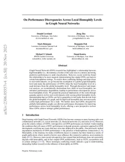 On Performance Discrepancies Across Local Homophily Levels in Graph
  Neural Networks