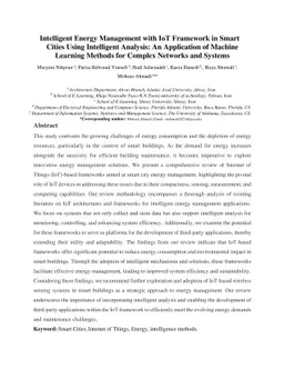 Intelligent Energy Management with IoT Framework in Smart Cities Using
  Intelligent Analysis: An Application of Machine Learning Methods for Complex
  Networks and Systems
