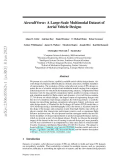 AircraftVerse: A Large-Scale Multimodal Dataset of Aerial Vehicle
  Designs