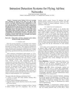 Intrusion Detection Systems for Flying Ad-hoc Networks