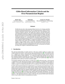 Gibbs-Based Information Criteria and the Over-Parameterized Regime