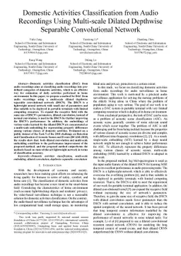 Domestic Activities Classification from Audio Recordings Using
  Multi-scale Dilated Depthwise Separable Convolutional Network