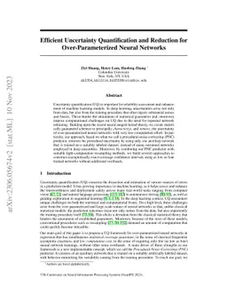 Efficient Uncertainty Quantification and Reduction for
  Over-Parameterized Neural Networks