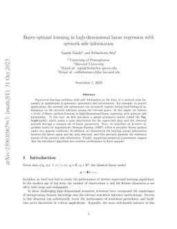 Bayes optimal learning in high-dimensional linear regression with
  network side information
