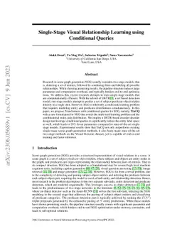 Single-Stage Visual Relationship Learning using Conditional Queries