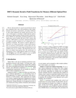 DIFT: Dynamic Iterative Field Transforms for Memory Efficient Optical
  Flow