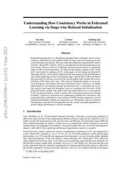 Understanding How Consistency Works in Federated Learning via Stage-wise
  Relaxed Initialization
