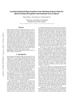 Learning Emotional Representations from Imbalanced Speech Data for
  Speech Emotion Recognition and Emotional Text-to-Speech