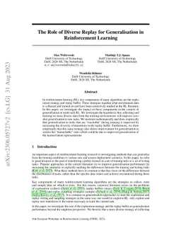 The Role of Diverse Replay for Generalisation in Reinforcement Learning