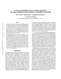 An End-to-End Reinforcement Learning Approach for Job-Shop Scheduling
  Problems Based on Constraint Programming