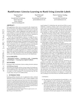 RankFormer: Listwise Learning-to-Rank Using Listwide Labels