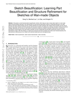 Sketch Beautification: Learning Part Beautification and Structure
  Refinement for Sketches of Man-made Objects