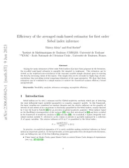 Efficiency of the averaged rank-based estimator for first order Sobol
  index inference