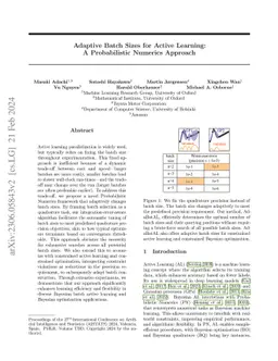 Adaptive Batch Sizes for Active Learning A Probabilistic Numerics
  Approach