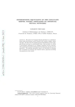 Deterministic equivalent of the Conjugate Kernel matrix associated to
  Artificial Neural Networks