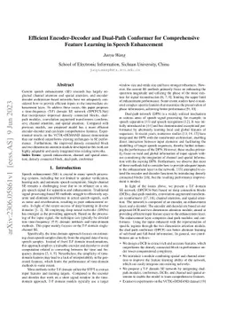 Efficient Encoder-Decoder and Dual-Path Conformer for Comprehensive
  Feature Learning in Speech Enhancement