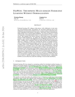 FedWon: Triumphing Multi-domain Federated Learning Without Normalization