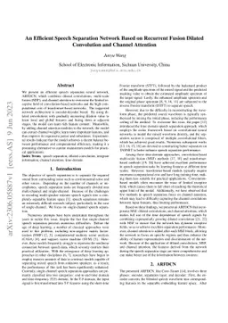 An Efficient Speech Separation Network Based on Recurrent Fusion Dilated
  Convolution and Channel Attention
