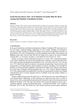 Good, but not always Fair: An Evaluation of Gender Bias for three
  commercial Machine Translation Systems