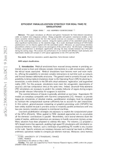 Efficient parallelization strategy for real-time FE simulations