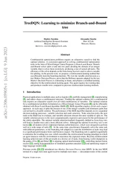 TreeDQN: Learning to minimize Branch-and-Bound tree