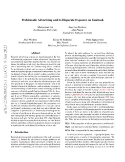 Problematic Advertising and its Disparate Exposure on Facebook