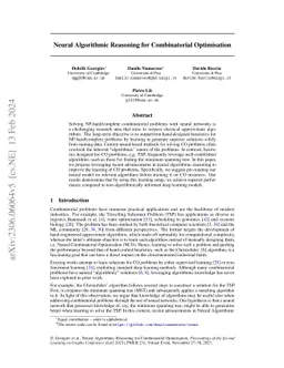 Neural Algorithmic Reasoning for Combinatorial Optimisation