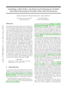 Combining a Meta-Policy and Monte-Carlo Planning for Scalable Type-Based
  Reasoning in Partially Observable Environments